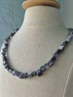 Gray Agate Beaded Necklace - Elegant Women’s Jewelry